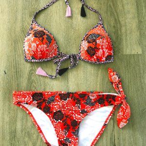 Like-new Zingara tie-front floral bikini, 4